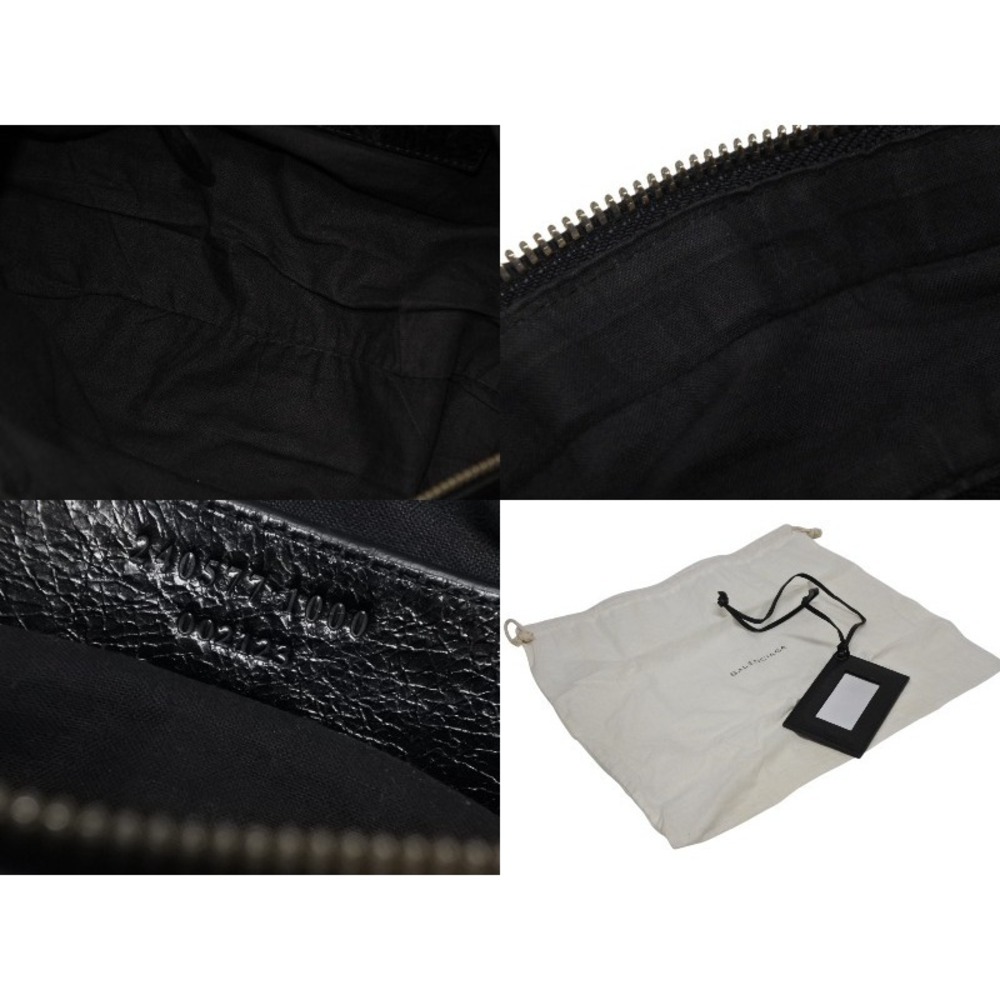Balenciaga Black Calfskin Leather Shoulder Bag City Handbag The - Picture 8 of 8